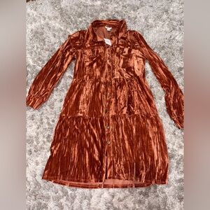 Cato Rust Button Down Dress